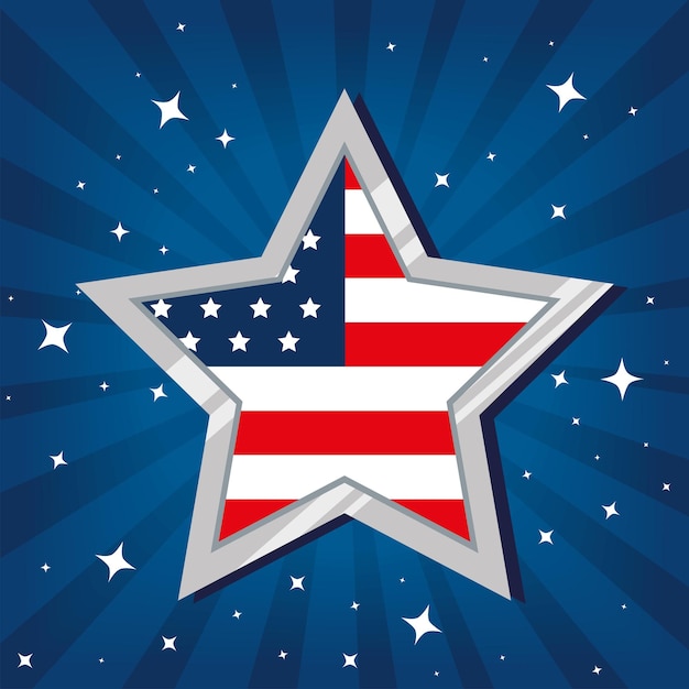 Vector usa flag in star