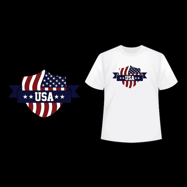 Vector usa flag t-shirt