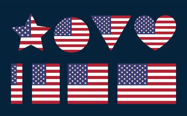 Vector usa flag vector icon american flag illustration