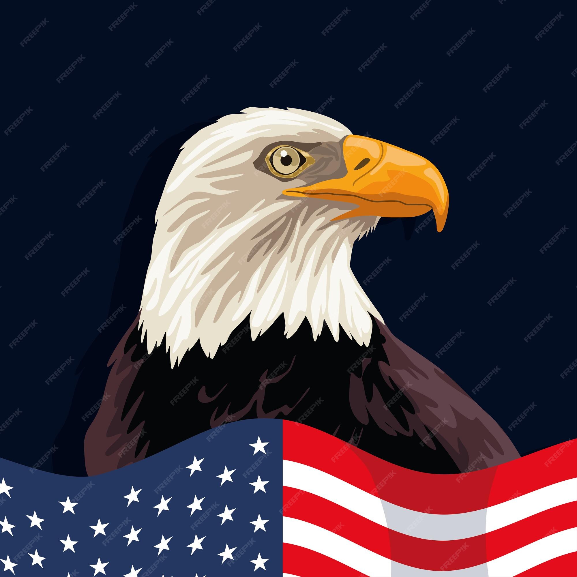 Premium Vector | Usa flag with eagle