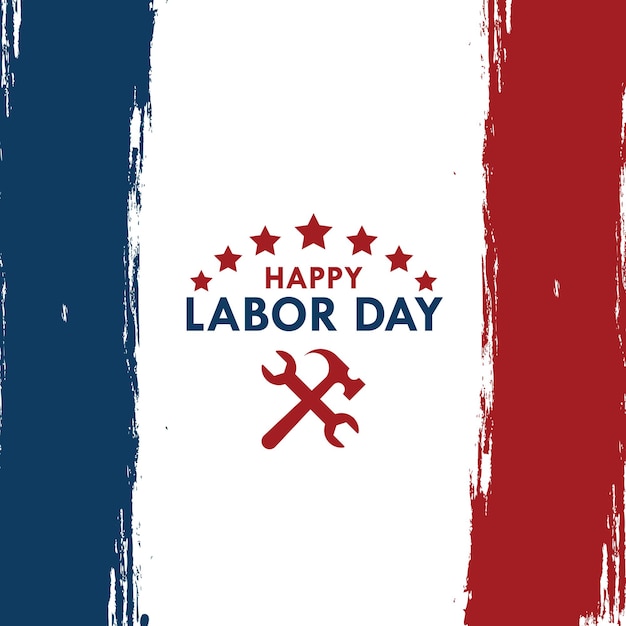 USA flag with labor day typography 1 may brush design concept Labor Day poster design