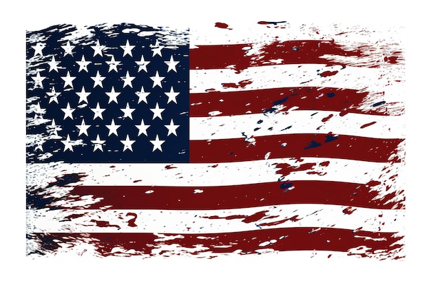 Usa flag with watercolor brush paint textured vector illustration