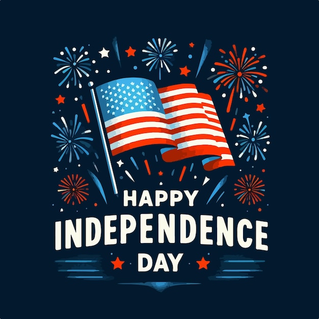 Vector usa happy independence day celebration background template vector concept