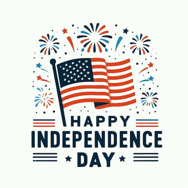 Vector usa happy independence day celebration background template vector concept