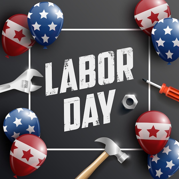 Vettore banner usa happy labor day, poster. modello di progettazione. illustrazione