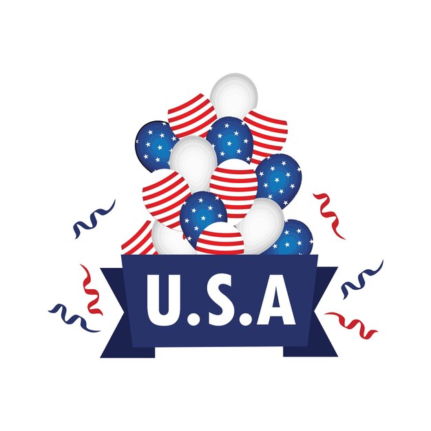 アメリカイラストベクターグラフィック7月4日のお祝いアメリカ独立記念日に最適