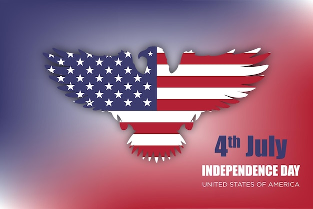 usa independence day 4th of july with eagle shape in flag