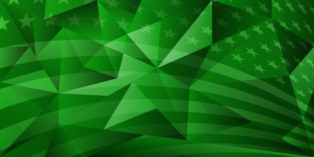 Fondo astratto di festa dell'indipendenza degli stati uniti con gli elementi della bandiera americana nei colori verdi
