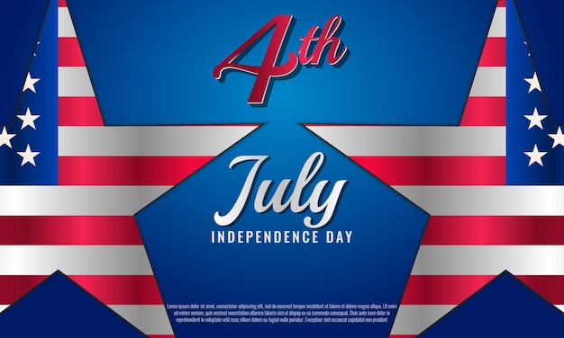 Usa independence day achtergrond met ster en belettering element