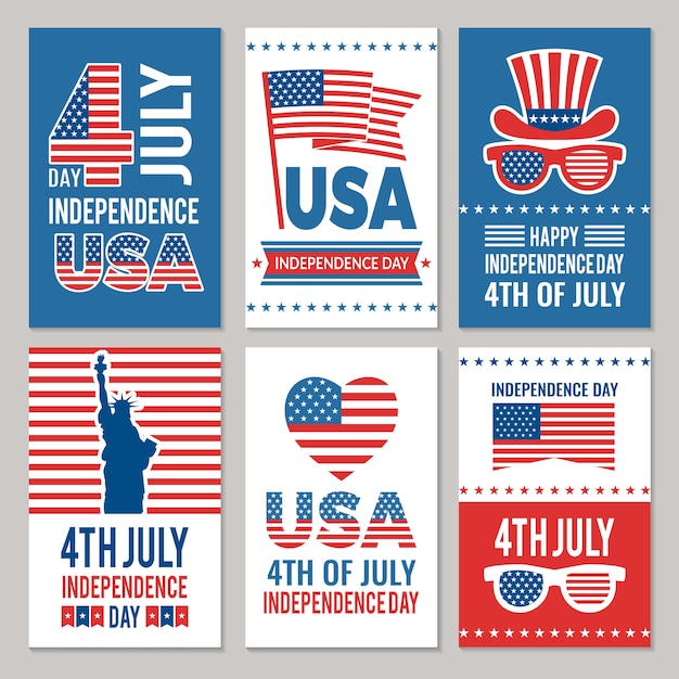 Usa independence day card set