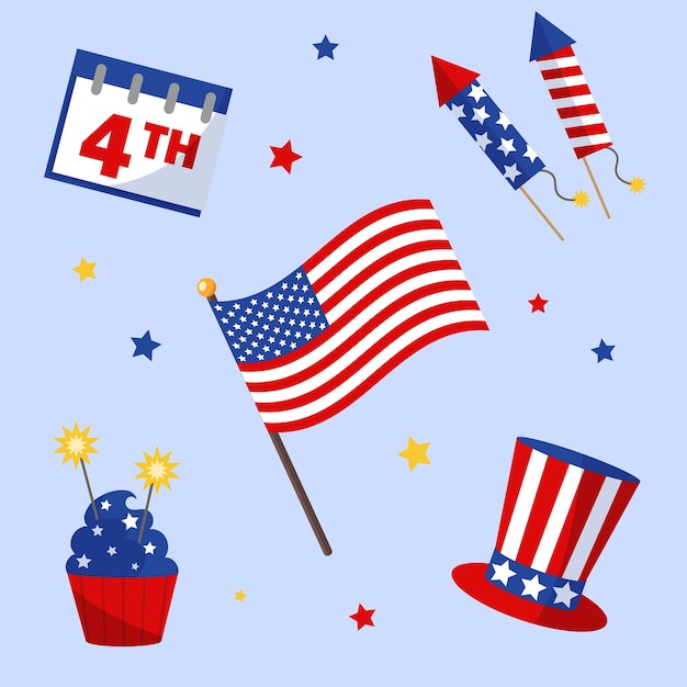 Vector usa independence day clip art elements for design for 4 th of july