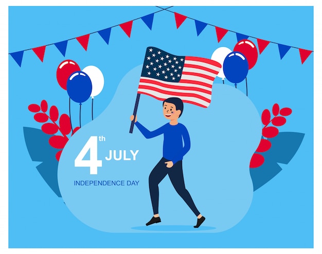 Usa independence day flat design