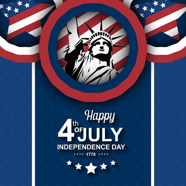 Premium Vector Usa independence day holiday banner template liberty
