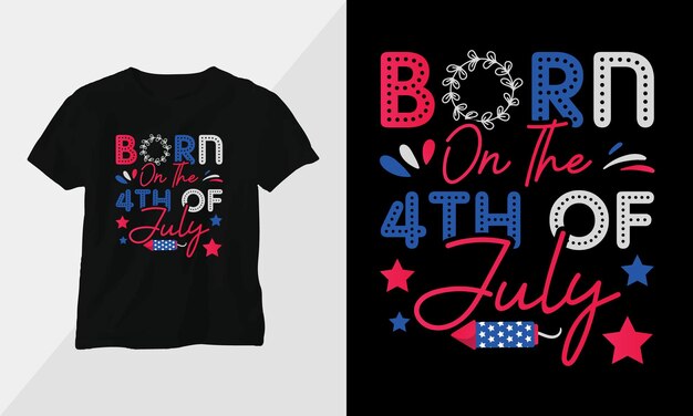 Vector usa independence day lettering written with artistic calligraphic fonts and decorated with graphics