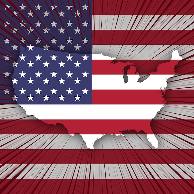 Premium Vector Usa independence day map design