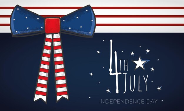 USA Independence day poster with a bowtie