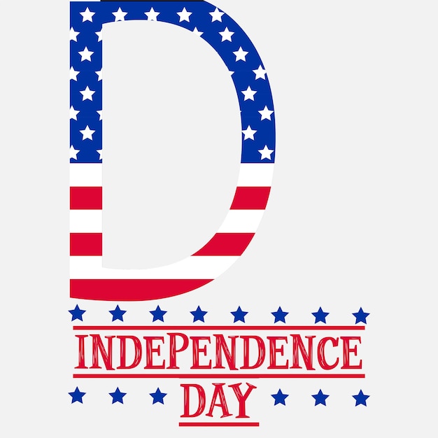 USA Independence Day Vector Illustration Hand Drawn creative with Flag Symbol 4th Of July