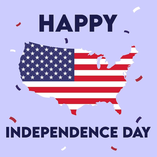 День независимости США Векторная иллюстрация Ручно нарисованная креативная с символом флага 4 июля