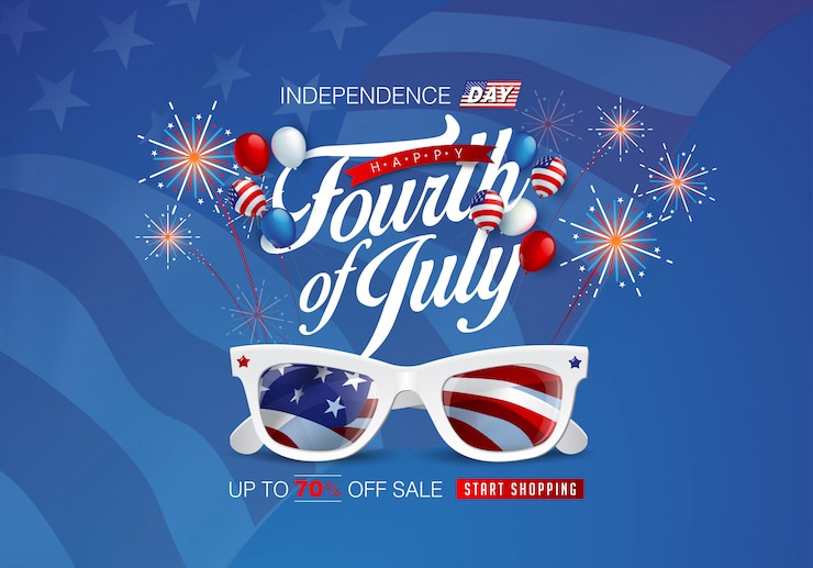Vector usa independence day verkoop promotie sjabloon voor spandoek reclame