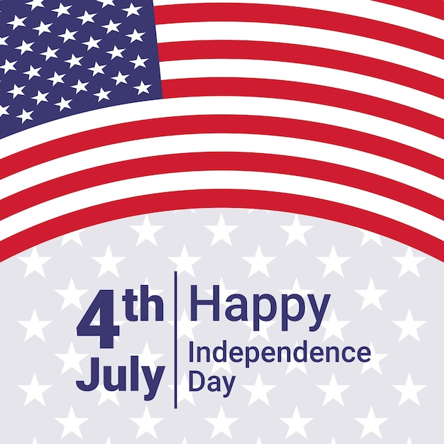 Usa independence day with usa flag and vintage style colorful template