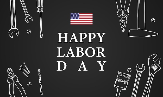 USA Labor Day achtergrond vectorillustratie met USA vlag Labor Day Verenigde Staten van Amerika typografie