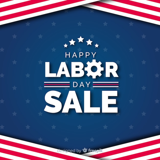 Usa labor day sales background in flat style