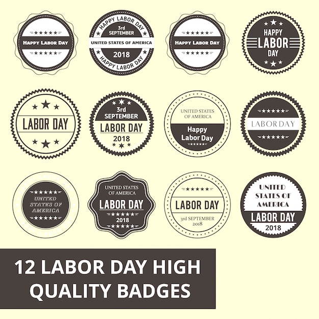 USA Labor Day Vintage Badge