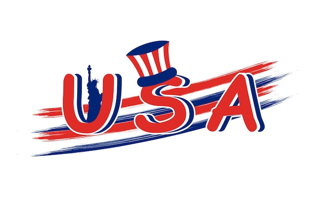 Usa lettering american happy independence day