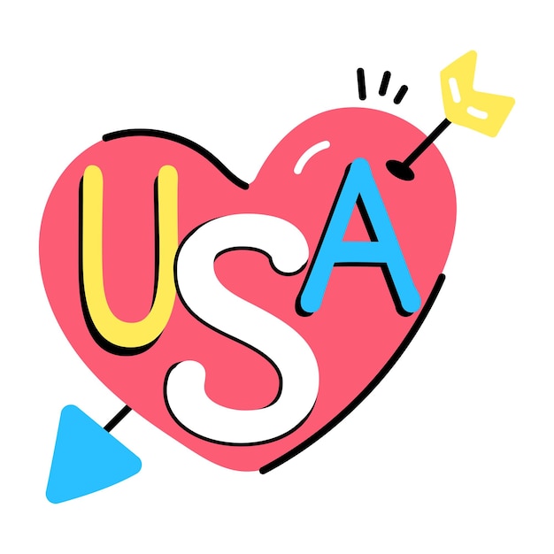 USA love sticker is up for premium use