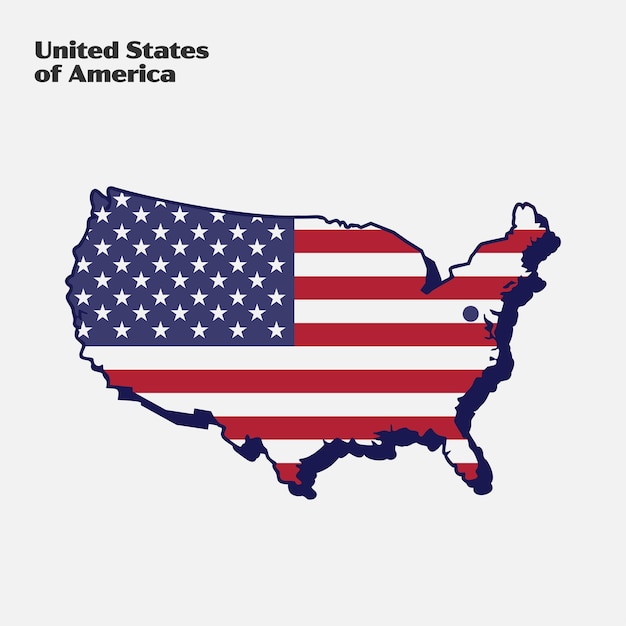 USA Map Flag Infographic