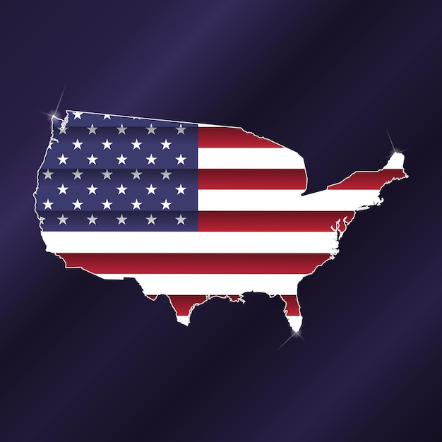 USA map flag