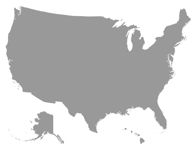 Vector usa map with states united states of america map isolated map of usa