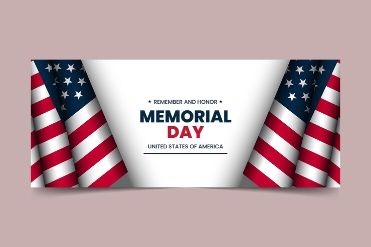 USA Memorial Day Banner Vector Template