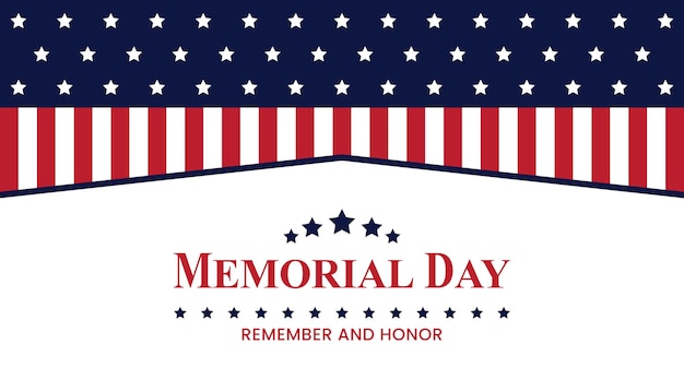 Vector usa memorial day remember and honor banner template