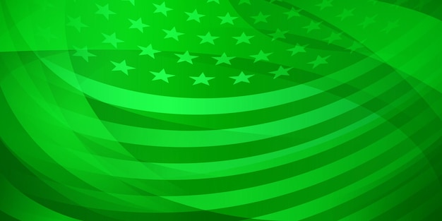 USA Onafhankelijkheidsdag abstracte achtergrond met elementen van de Amerikaanse vlag in groene kleuren