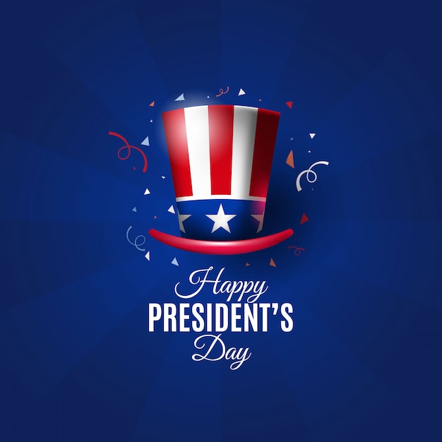 Vector usa president's day background with hat