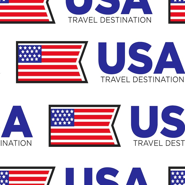 Usa reisbestemming nationale vlag naadloos patroon