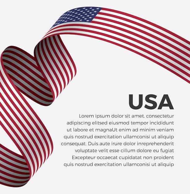 Usa ribbon flag vector illustration on a white background Premium Vector