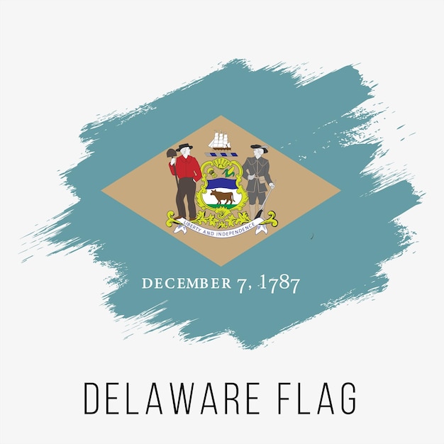 Usa staat delaware vector vlag ontwerpsjabloon. vlag van delaware voor onafhankelijkheidsdag