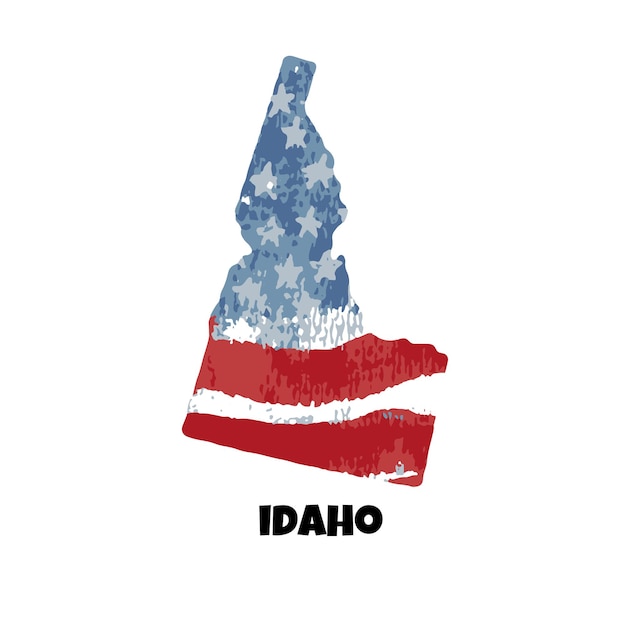 USA staat Idaho Amerikaanse vlag aquarel achtergrond