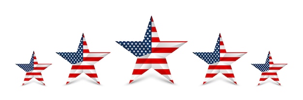 Vector usa star in national colors of america. independence day.