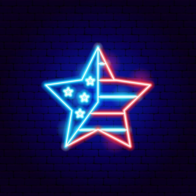 USA Star Neon Sign