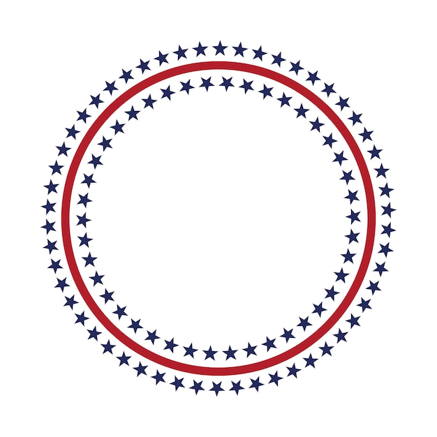 벡터 미국 스타 벡터 패턴 라운드 프레임 미국 애국 원형 테두리 별과 줄무늬 패턴