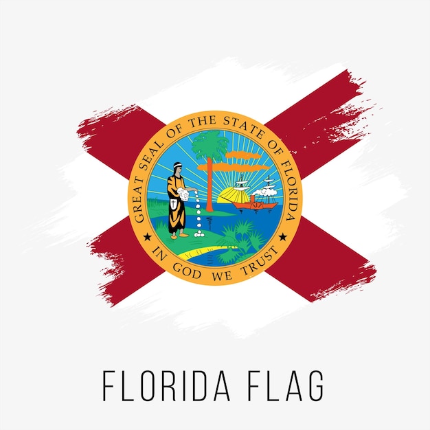 미국 주 플로리다 벡터 플래그 디자인 템플릿입니다. 독립기념일을 위한 플로리다 국기