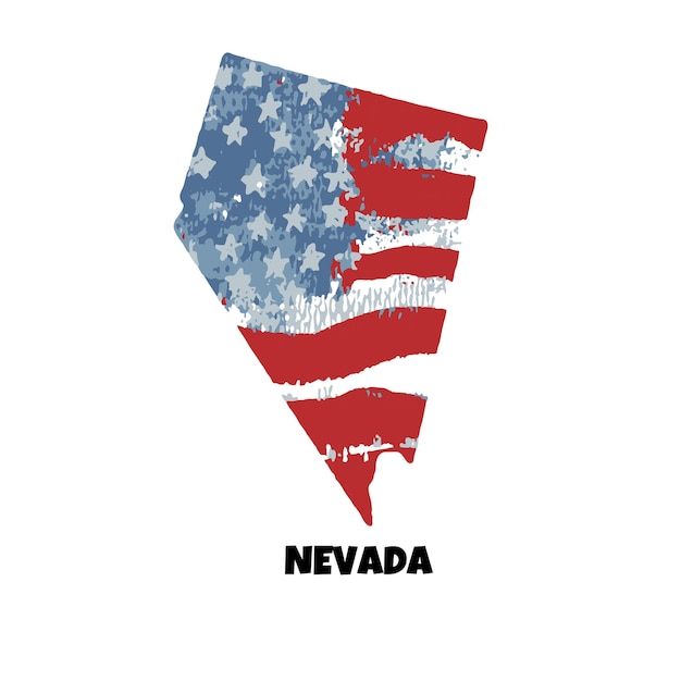 USA state Nevada American flag watercolor background