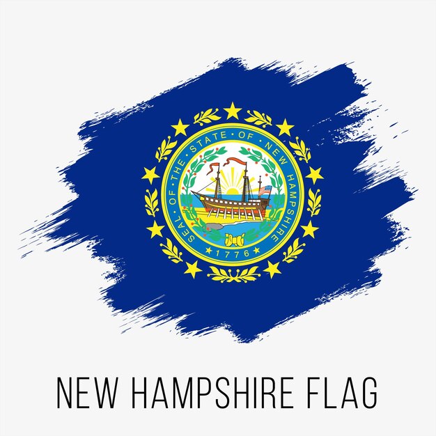Шаблон дизайна векторного флага штата Нью-Гэмпшир. Флаг Нью-Гэмпшира ко Дню независимости