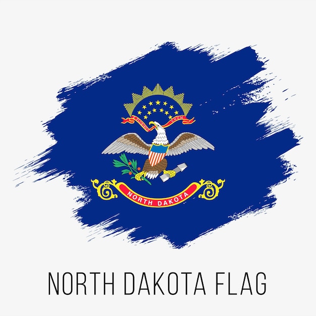 USA State North Dakota Vector Flag Design Template. North Dakota Flag for Independence Day