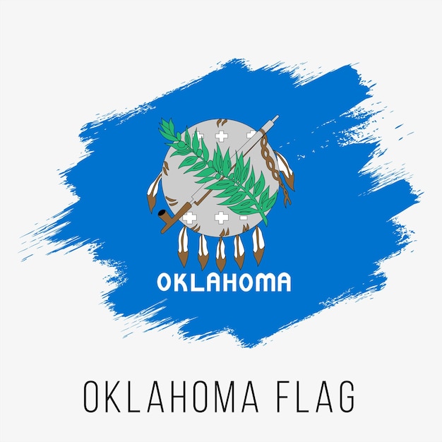 米国オクラホマ州ベクトル フラグ デザイン テンプレートです。独立記念日のオクラホマ州旗