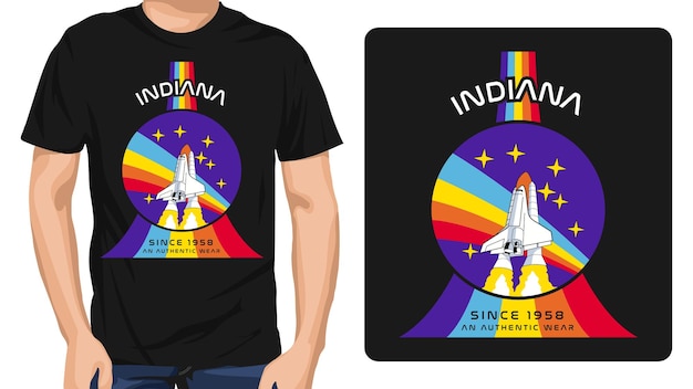 usa State ruimte t-shirt ontwerpsjabloon