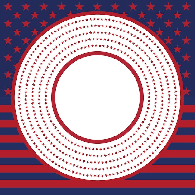 Usa ster vector patroon ronde frame. amerikaanse patriottische cirkelgrens met sterren en strepenpatroon.